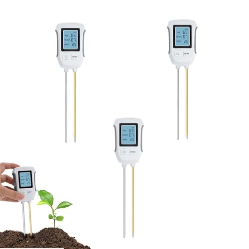 HASTHIP® Professional 3 in 1 Dual Probes Soil Meter for Moisture Temp PH LCD Digital Precison Agriculture Without Battery 3 PCS HASTHIP® Professional 3 in 1 Dual Probes Soil Meter for Moisture Temp PH LCD Digital Precison Agriculture Without Battery 3 PCS
